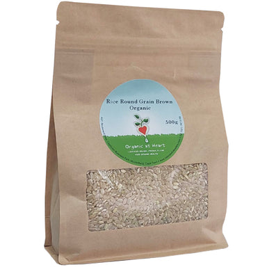 Organic At Heart 100% Organic Round Grain Brown Rice (500g) is healthy and nutritious, with low-GI and is GMO-free!