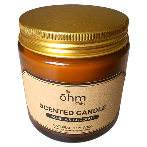 Ohm Aromatherapy Soy Wax Candle: Vanilla & Coconut