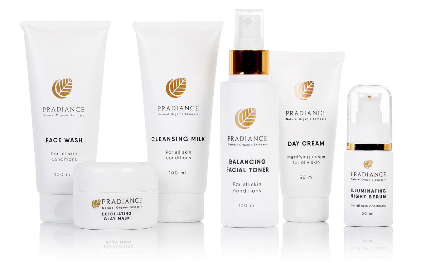 Pradiance natural & organic skin care range