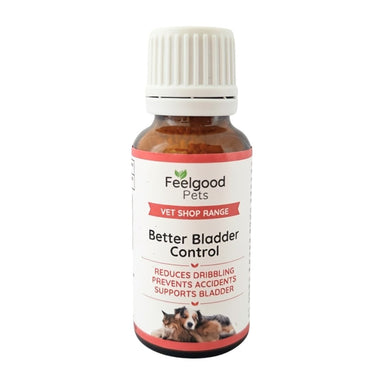 Better Bladder Control for pets, natural remedy supports weak bladder health, prevents accidents and reduces dribbling