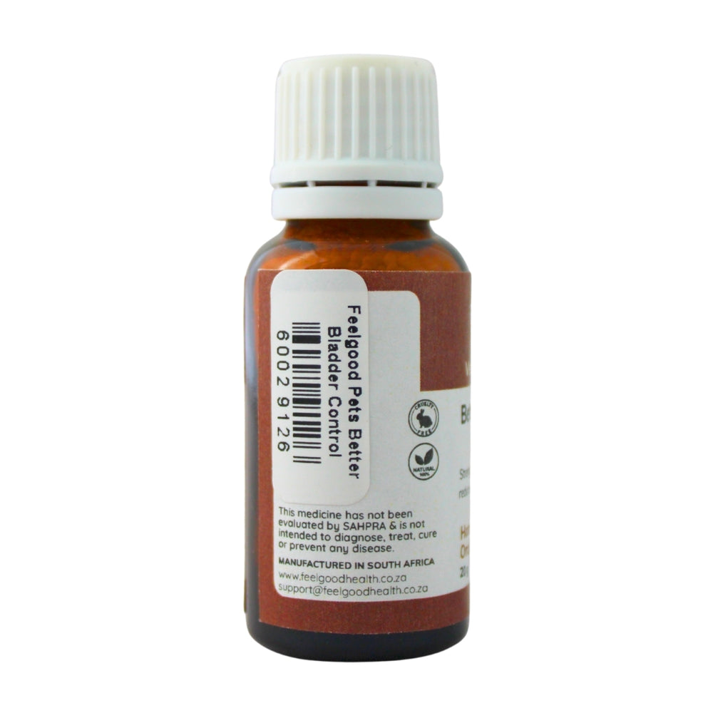 Feelgood Health Better Bladder Control bottle left view showing barcode and product information