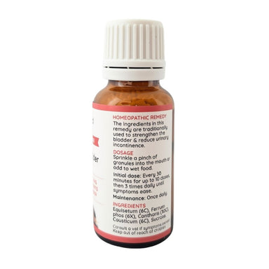 Feelgood Health Better Bladder Control bottle showing the ingredients label with directions for use and supplement facts.