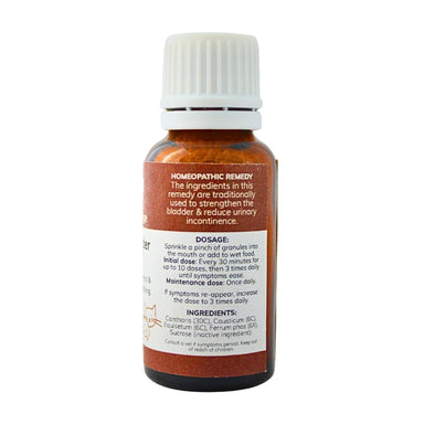 Feelgood Health Better Bladder Control bottle showing the ingredients label with directions for use and supplement facts.