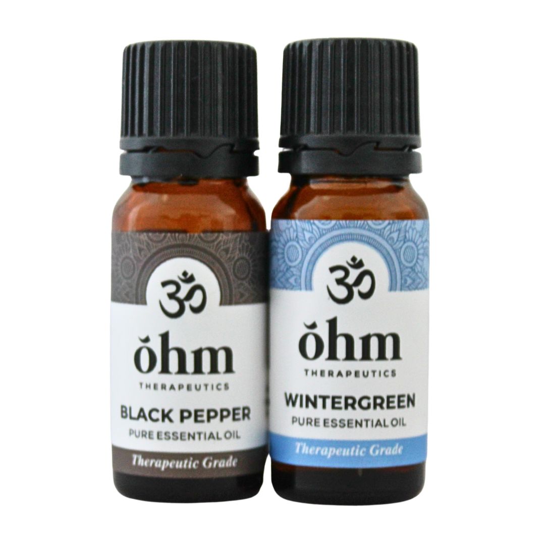 Black Pepper and Wintergreen pure essential oils by Ohm Therapeutics