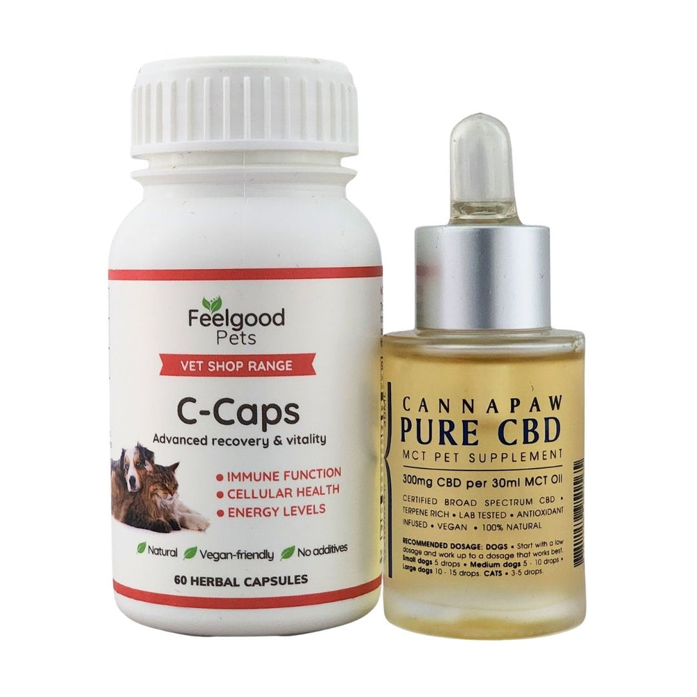 C-Caps and Cannapaw Combo for pet immunotherapy