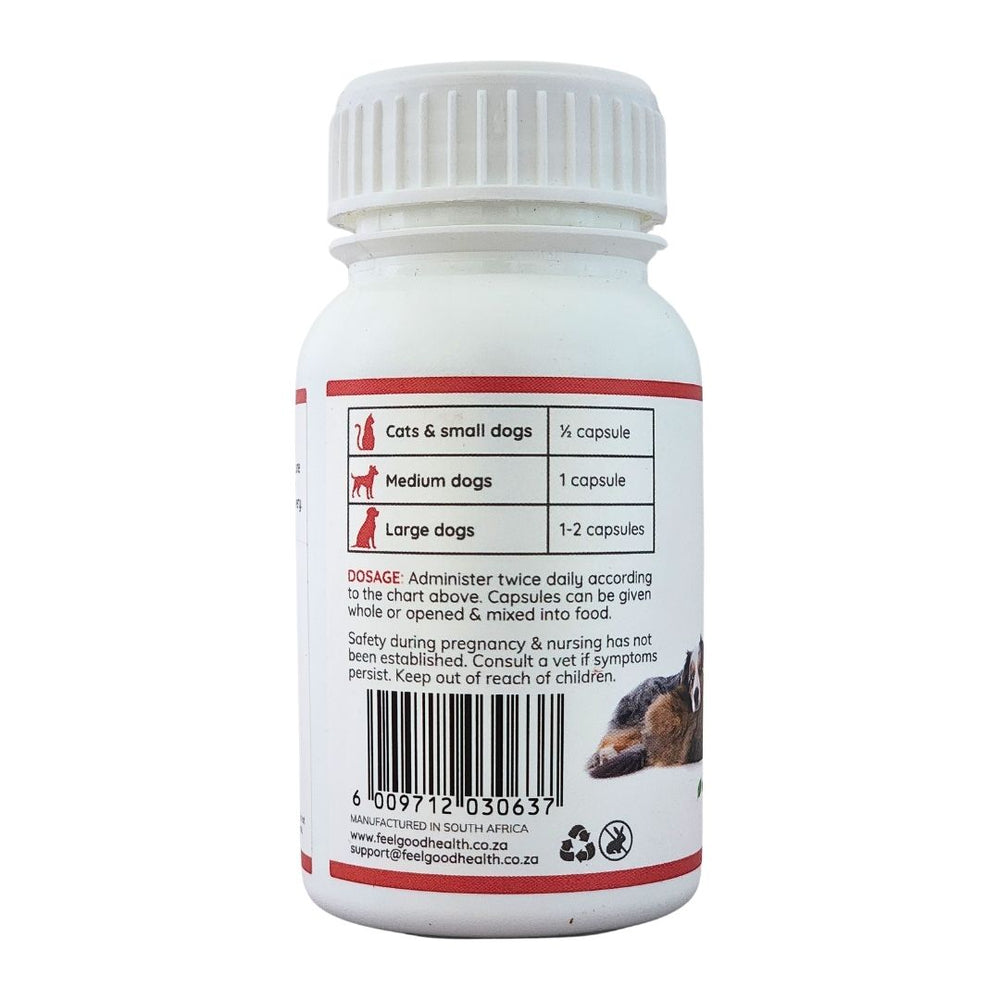 Feelgood Health C-Caps bottle left view showing barcode and product information