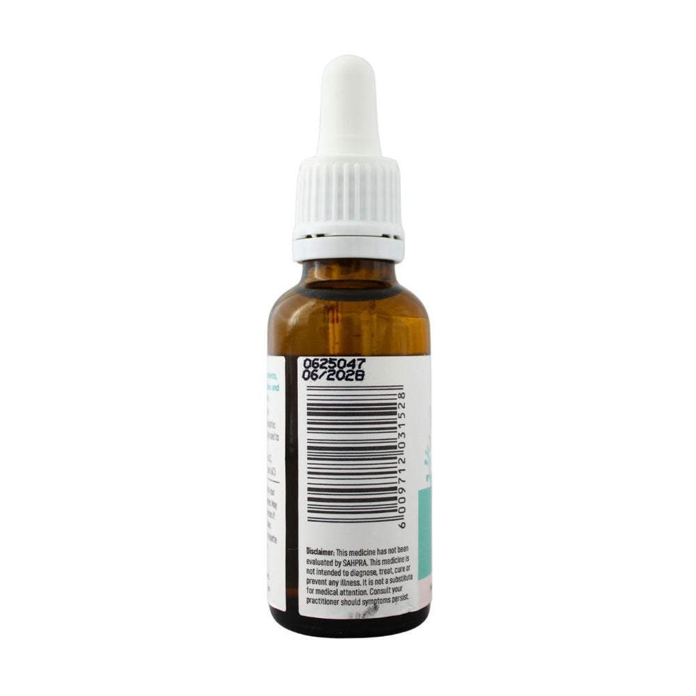 BabyNature Colic Drops label, showing the barcode and distributor information.