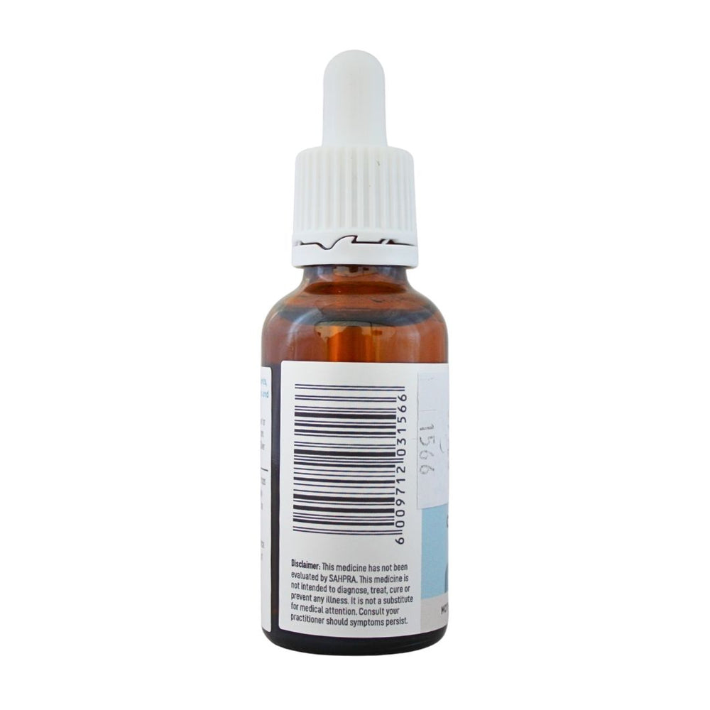 BabyNature Colloidal Silver Drops label, showing the barcode and disclaimer