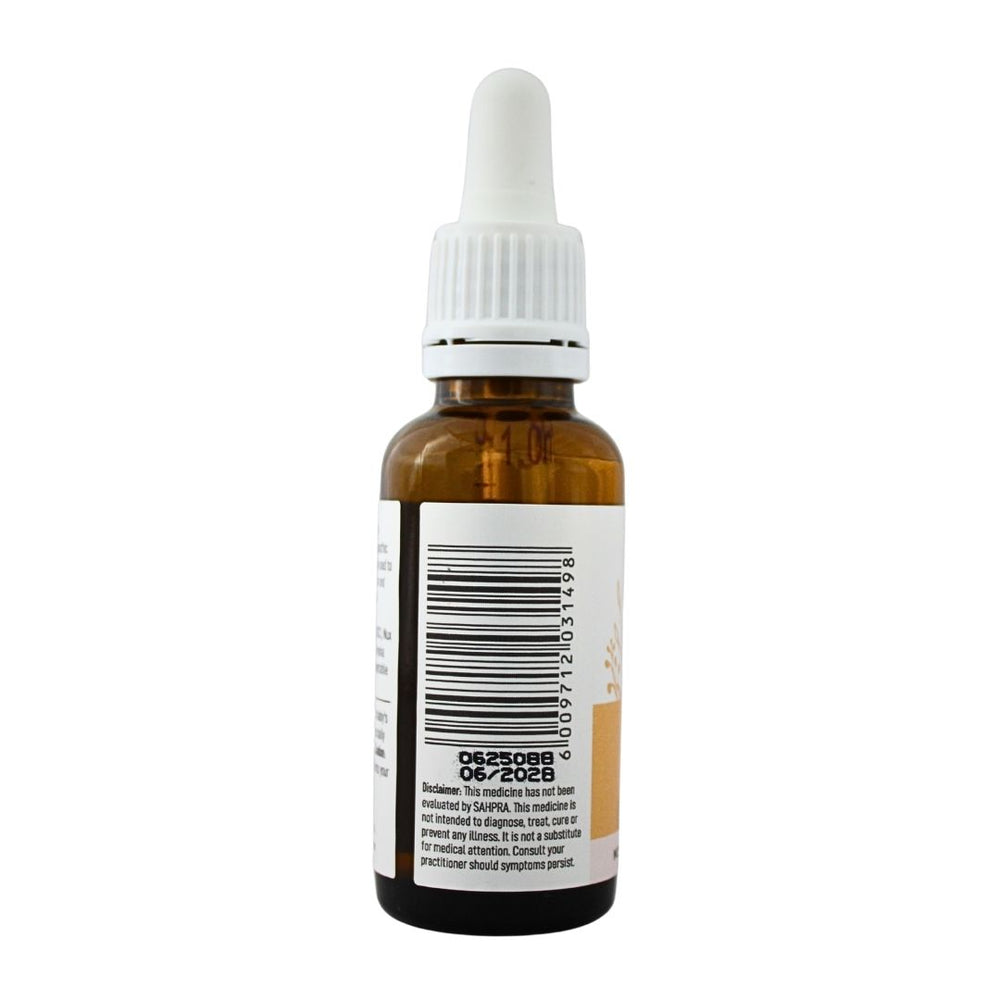 BabyNature Constipation Drops label, showing the barcode and distributor information.