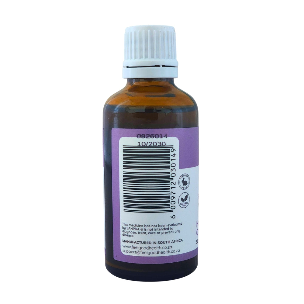 Feelgood Health Crave RX 50ml bottle left view showing barcode and product information