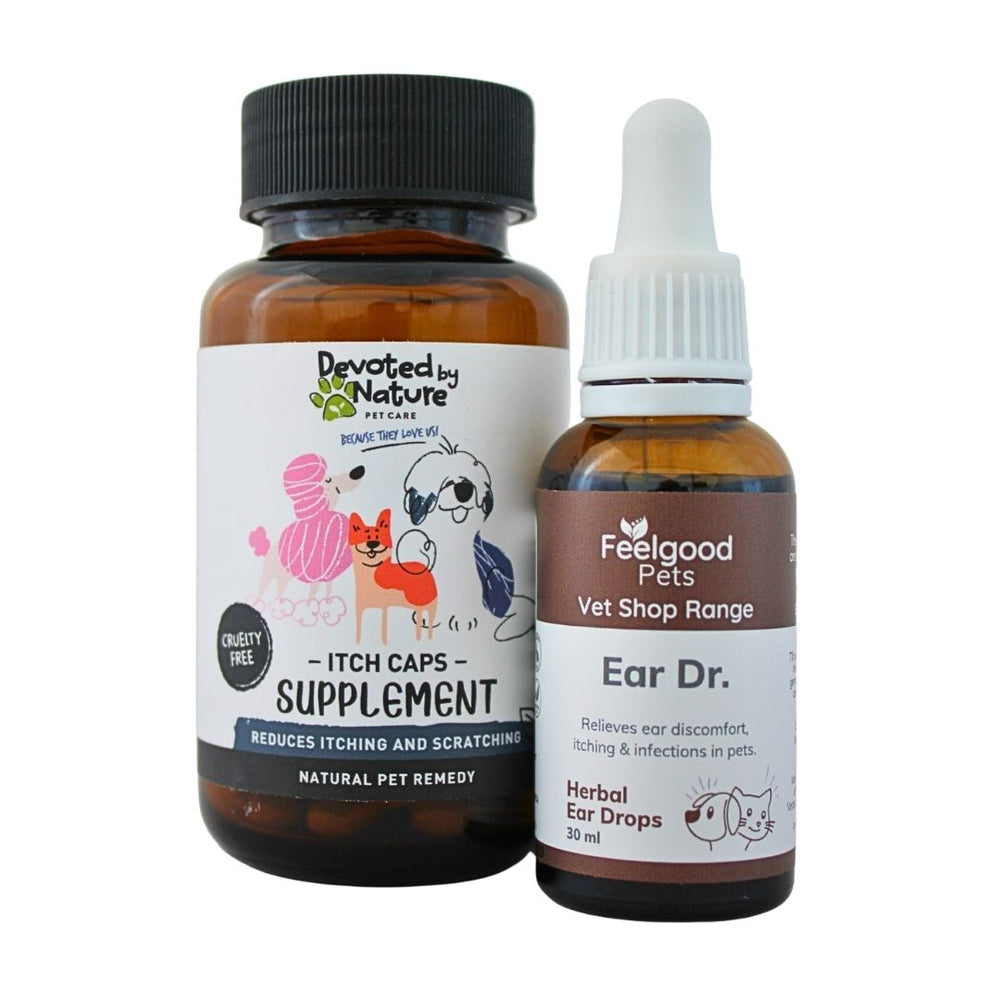 Natural remedies for pet ear infections and allergies, Ear Dr + Itch Caps