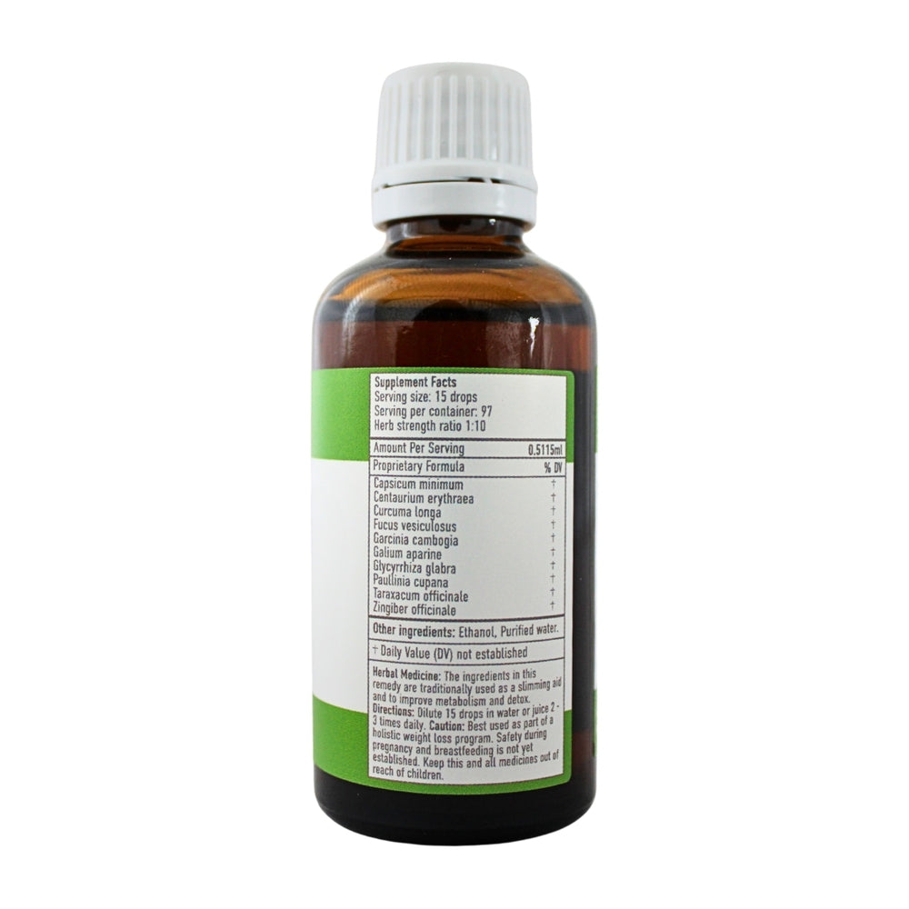 Feelgood Health EcoSlim 50ml bottle showing ingredients label and directions for use