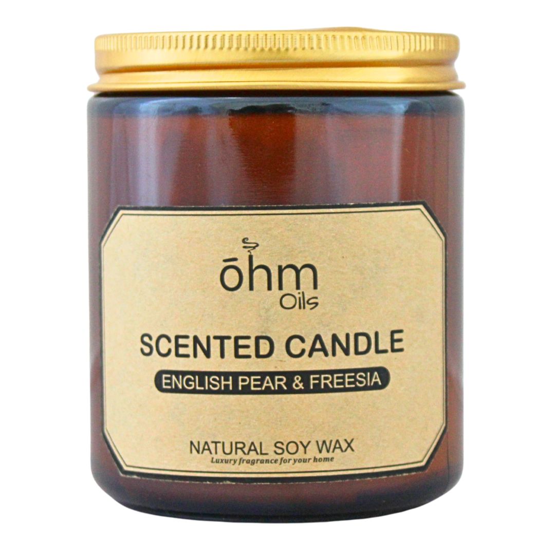 Ohm Aromatherapy Soy Wax Candle: English Pear & Freesia 210g