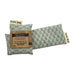 FLAXi Weighted Eye Pillow,  a hand-printed cotton eye pillow filled with flaxseed and essential oils, designed to provide soothing pressure and promote calm, balance and relaxation.