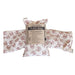 Flaxi flaxseed and lavender heat therapy bag with floral pattern on a white background