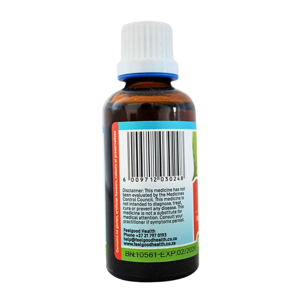 Feelgood health Fertile XY 50ml bottle left view showing barcode and product information