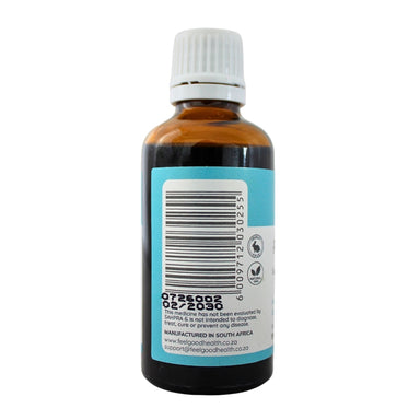 Feelgood Health Focus & Calm left view showing barcode and product information