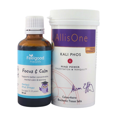 Feelgood Health ADHD Concentration Remedies for Children: Two health products, Focus & Calm and Kali Phos