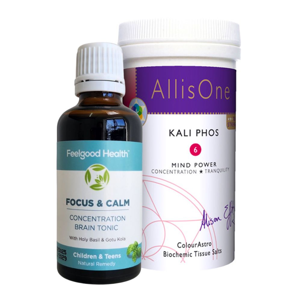 Feelgood Health ADHD Concentration Remedies for Children: Two health products, Focus & Calm and Kali Phos