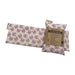 FLAXi Bag microwavable heat therapy bag with a floral pattern, filled with flaxseed and lavender for natural heat or cold therapy