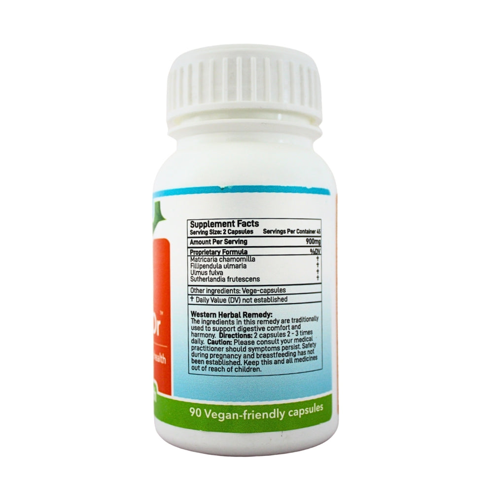 Feelgood Health Gastronic Dr bottle showing the ingredients label with directions for use and supplement facts.
