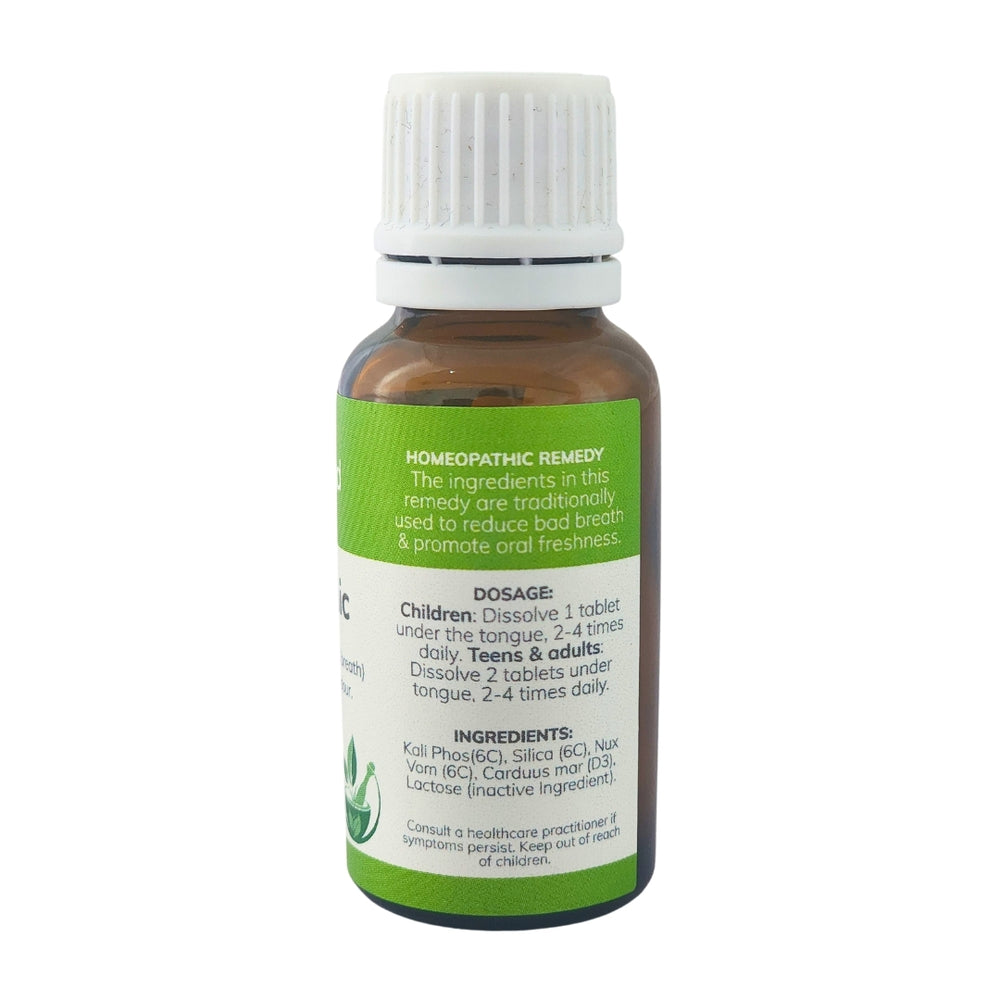 Feelgood Health HaliTonic tablets bottle showing the ingredients label with directions for use and supplement facts.