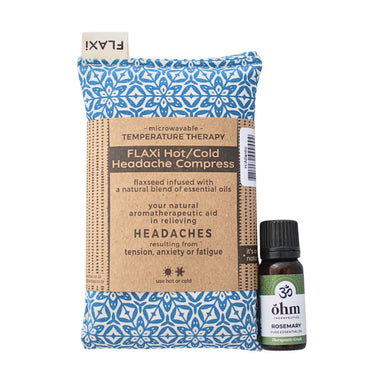 Headache Relief Combo – Flaxseed Compress & Rosemary Oil for Natural Pain Relief