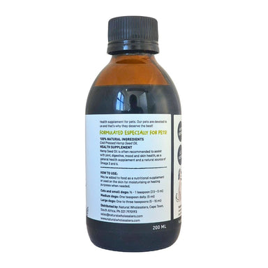Devoted by Nature 200ml bottle showing the ingredients label with directions for use and supplement facts.