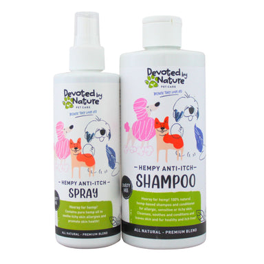 Hemp Anti Itch Wash Shampoo and Conditioner + Hemp Anti Itch Spray soothes and relieves itchy skin