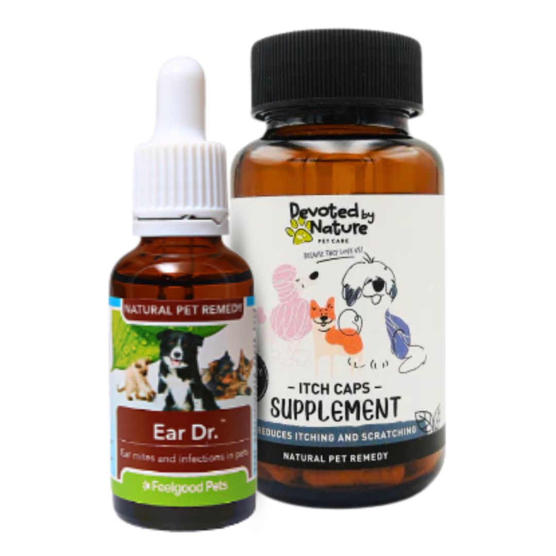 Natural remedies for pet ear infections and allergies, Ear Dr + Itch Caps