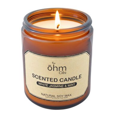 Ohm Soy Wax Aromatherapy Candle: Jasmine & Mint