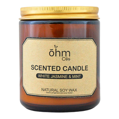 Ohm Soy Wax Aromatherapy Candle: Jasmine & Mint