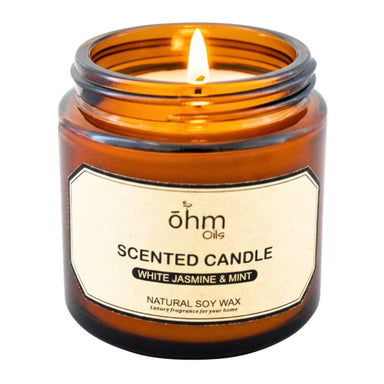 Ohm Soy Wax Aromatherapy Candle: Jasmine & Mint 95g