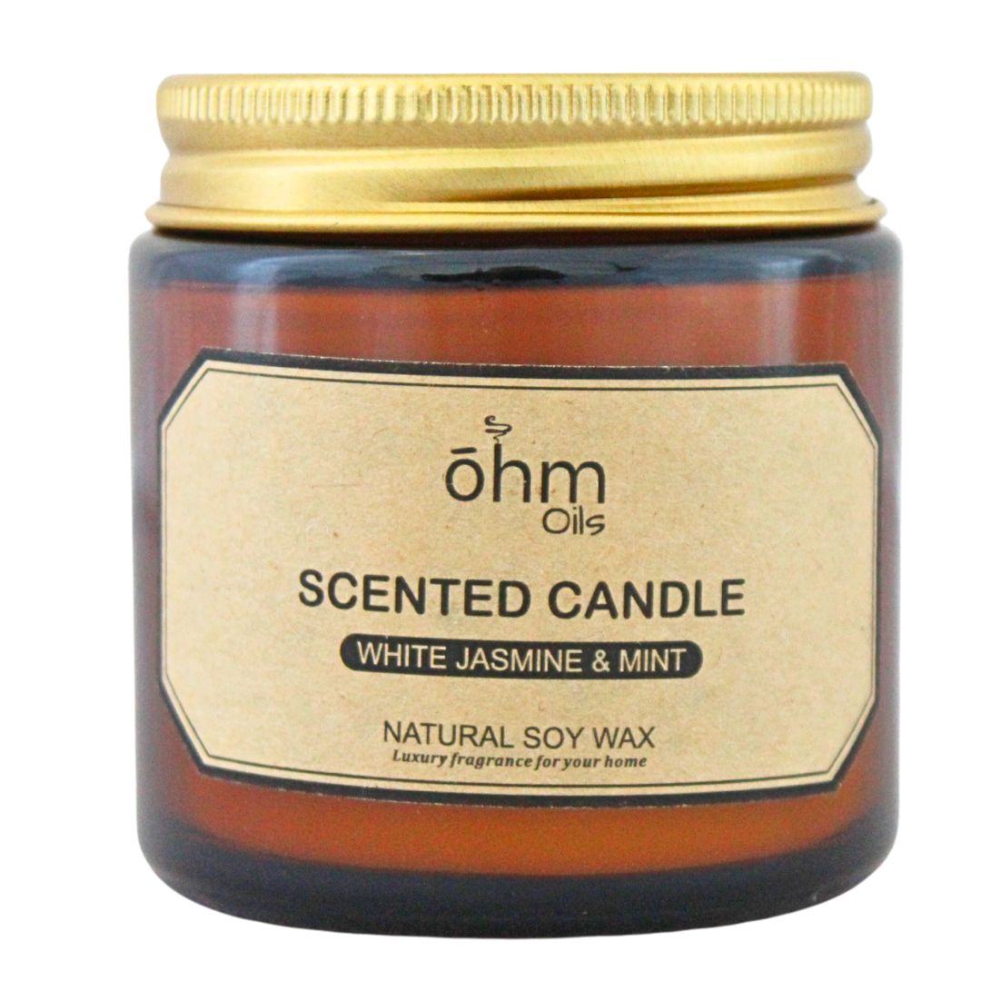 Ohm Soy Wax Aromatherapy Candle: Jasmine & Mint 95g