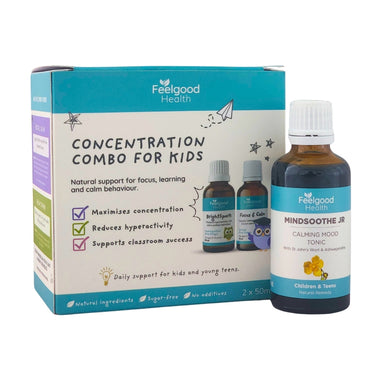 Natural Children Remedies For ADHD Concentration & Mood - BrightSpark Focus MindSoothe - Herbal Brain Boosters