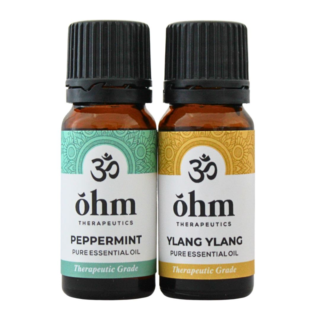 Peppermint and Ylang Ylang pure essential oils by Ohm Therapeutics