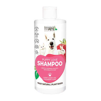 Puppy Love pet shampoo bottle for gentle, natural cleaning