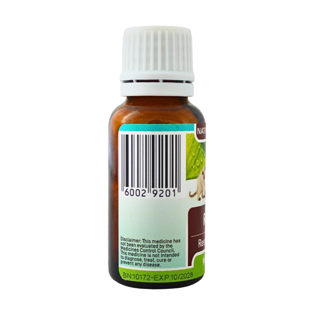 Feelgood Health Respo-K bottle left view showing barcode and product information