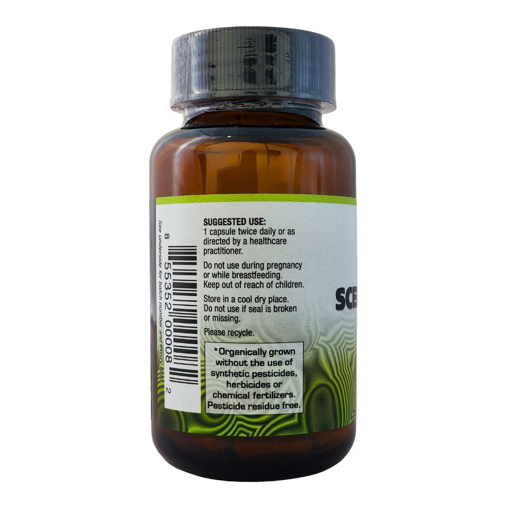Big Tree Sceletium bottle label showing organically grown pesticide-free Sceletium and directions for use