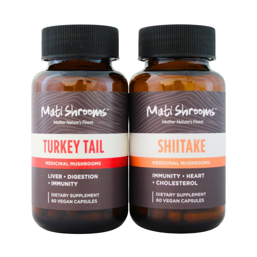 Shiitake + Turkey Tail Mushroom Supplements Combo
