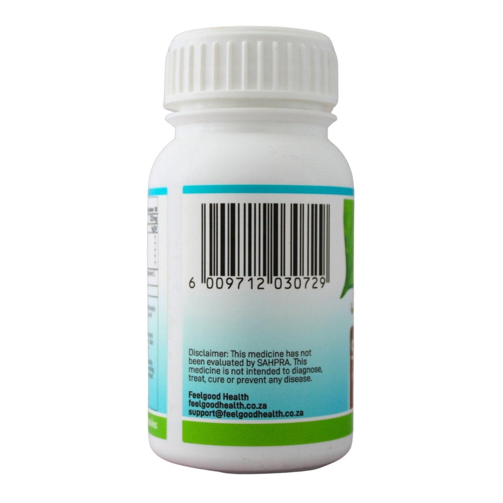 Feelgood Health Skin & Coat bottle left view showing barcode and product information