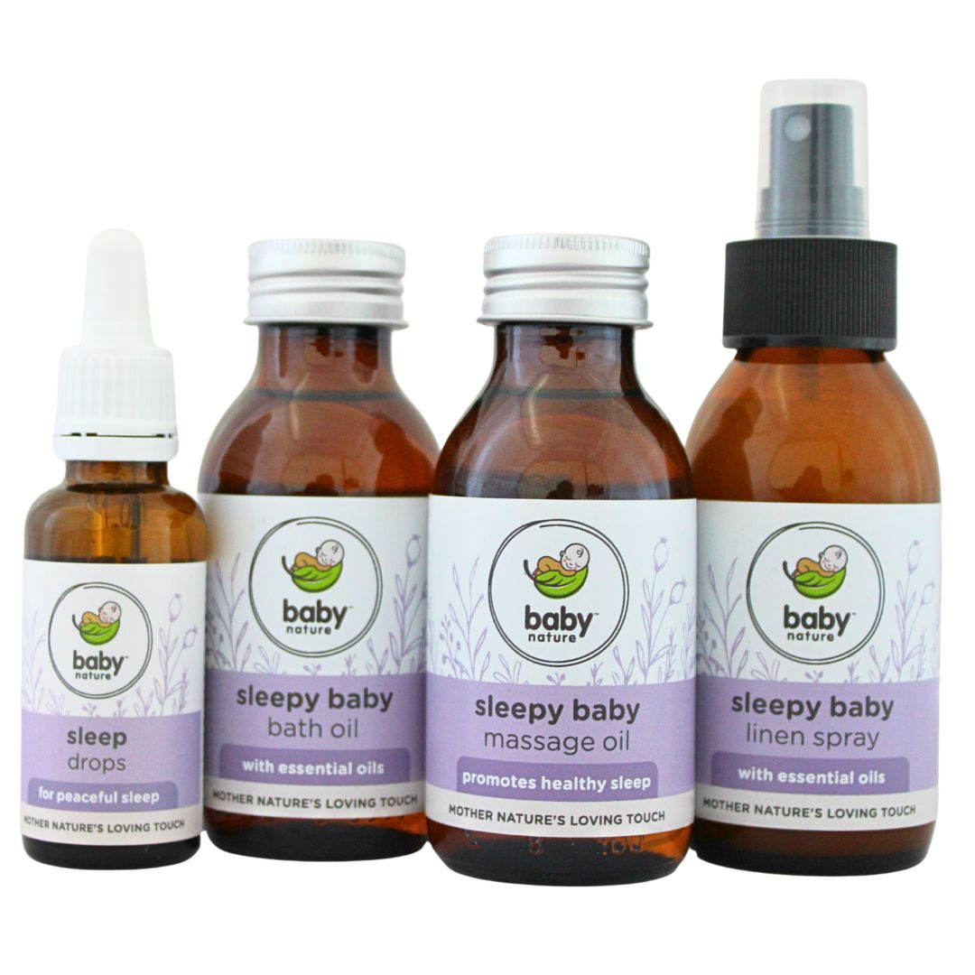 SAVE 20% 100% Homeopathic Sleep Drops + Sleepy Baby Bath Oil + Sleepy Baby Massage Oil and Sleepy Baby Pillow Spray to relax baby and restore peaceful sleep