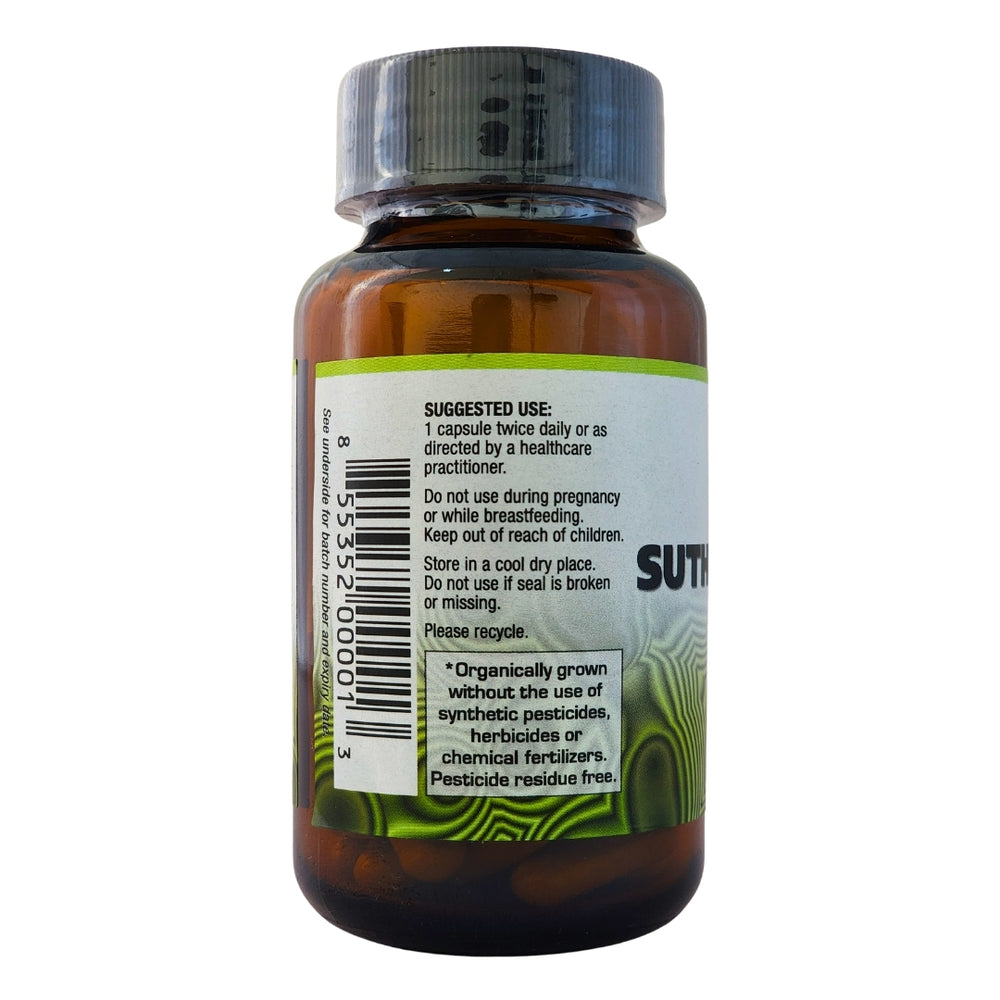 Big Tree Sutherlandia frutescens herbal supplement dosage instructions and organically grown pesticide free label