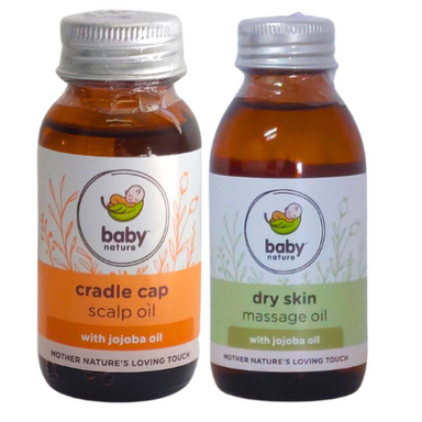 Baby combo with cradle cap + dry skin massage oil