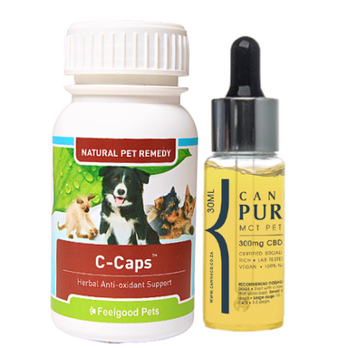 C-Caps and Cannapaw Combo for pet immunotherapy