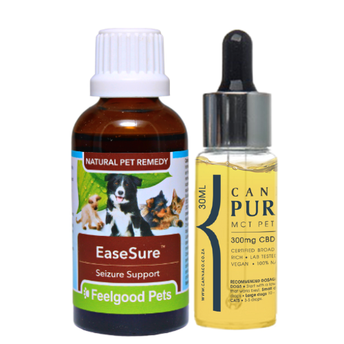 Pet Cannapaw Oil + EaseSure herbal homeopathic remedy for seizures and epilepsy