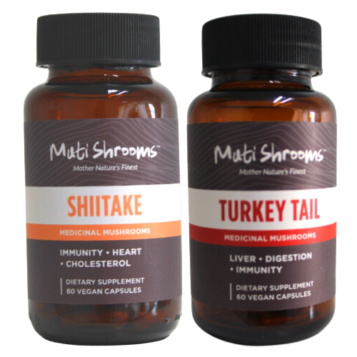 Shiitake + Turkey Tail Mushroom Supplements Combo
