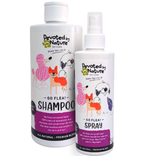 Natural Flea Wash and Spray Treatment for Dogs - Combo Pack