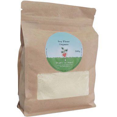 Gluten-free Organic At Heart 100% Organic Soy Flour (500g) is a Superfood that can be used in baked goods and to thicken soups and gravies
