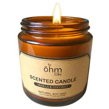 Ohm Aromatherapy Soy Wax Candle: Vanilla & Coconut
